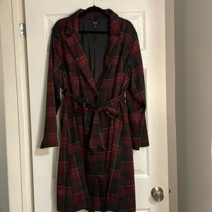 Plaid Trench Coat